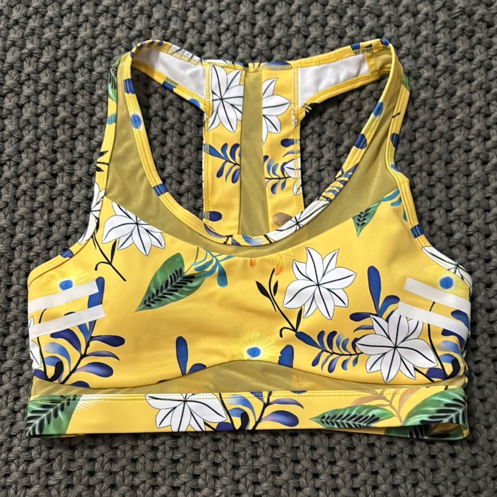 Zyia Active Yellow Floral Sports Bra